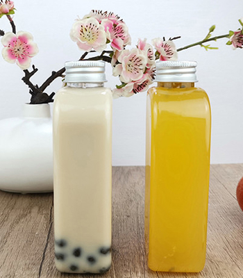 Juice Milk 400ml Płaskie plastikowe butelki do picia z nakrętką