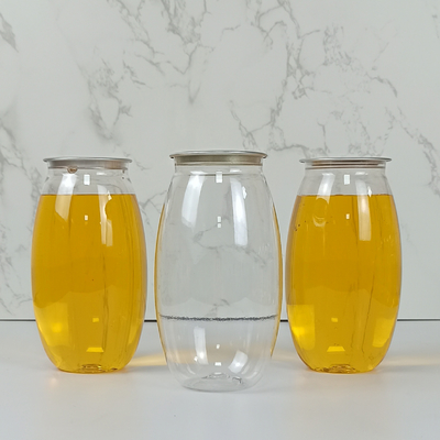 Oliwkowy kształt 500ml plastikowych butelek Pojemnik PET Słoiki z łatwą pokrywą