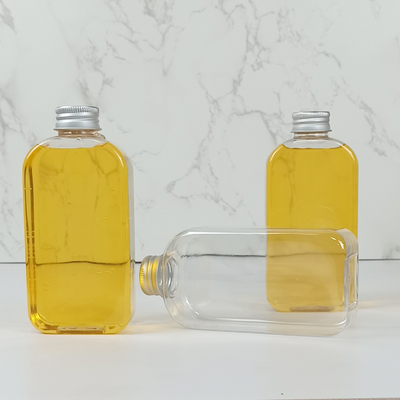 PET 400ml Płaskie plastikowe butelki z nakrętkami Przezroczyste plastikowe słoiki Mleko z sokiem