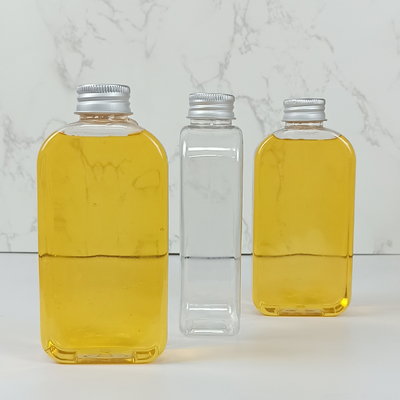 400 ml przejrzyste plastikowe płaskie butelki z śrubkowaną czapką na soki, mleko i inne napoje
